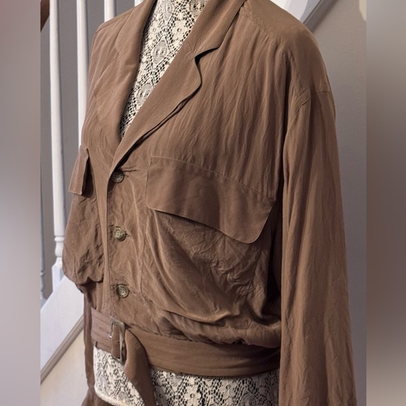 Krass kross vintage jacket! Silk jacket like new! Tan womens jacket. - Picture 3 of 7